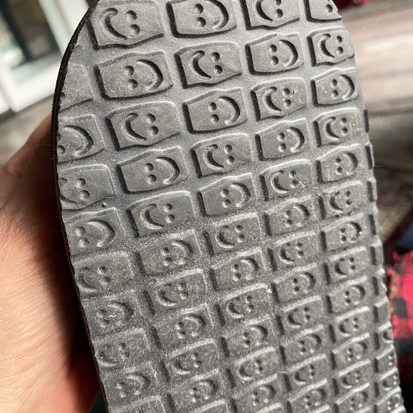 Sanuk Cozy Red and Black Plaid Slip-On Loafers - Picture 5 of 7